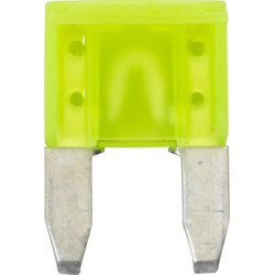 Saugiklio mini mentė 20A ilgis 10,9 mm geltona pakuotė 50x Hella 8JS728596161