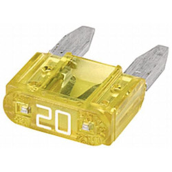 Saugiklio mini mentė 20A ilgis 10,9 mm geltona pakuotė 50x Hella 8JS728596161