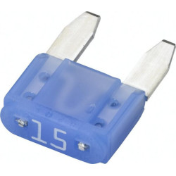 Saugiklio mini mentė 15A ilgis 10,9 mm mėlyna pakuotė 50x Hella 8JS728596151