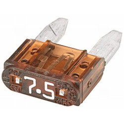 Saugiklio mini mentė 7,5 A ilgis 10,9 mm ruda pakuotė 50x Hella 8JS728596111