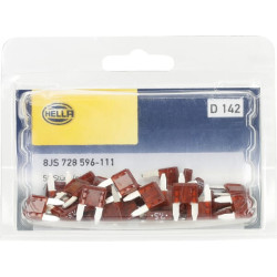 Saugiklio mini mentė 7,5 A ilgis 10,9 mm ruda pakuotė 50x Hella 8JS728596111