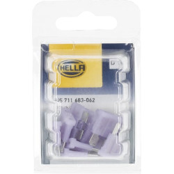 Saugiklis Standartinis mentė 12V 3A ilgis 18,8mm purpurinė pakuotė 10x Hella 8JS711683062