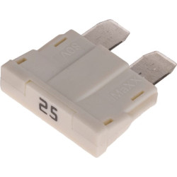 Saugiklio standartinė mentė 80V 25A balta pakuotė 10x Kramp FS1825KR