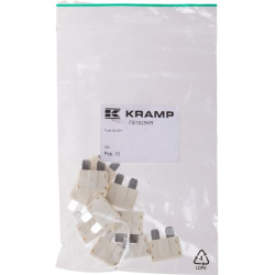 Saugiklio standartinė mentė 80V 25A balta pakuotė 10x Kramp FS1825KR