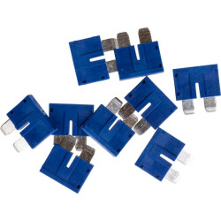 Saugiklio standartinė mentė 80V 15A mėlyna pakuotė 10x Kramp FS1815KR