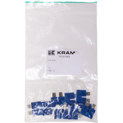 Saugiklio standartinė mentė 80V 15A mėlyna pakuotė 10x Kramp FS1815KR