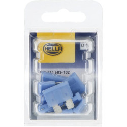 Saugiklis Standartinis mentė 12V 15A Ilgis 18,8mm mėlyna Pakuotė 10x Hella 8JS711683102