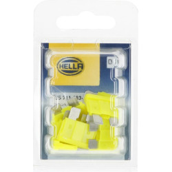 Saugiklis Standartinis mentė 12V 20A ilgis 18,8mm geltona pakuotė 10x Hella 8JS711683112