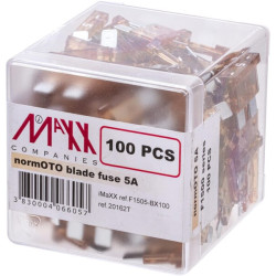 Saugiklis Standartinis mentė 5A ilgis 20mm ruda pakuotė 100x iMaXX SI22005