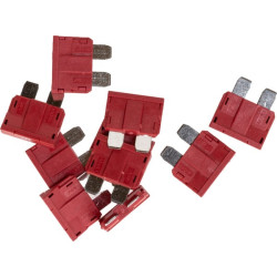 Saugiklio standartinė mentė 80V 10A raudona pakuotė 10x Kramp FS1810KR