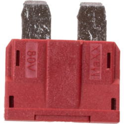 Saugiklio standartinė mentė 80V 10A raudona pakuotė 10x Kramp FS1810KR