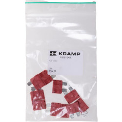 Saugiklio standartinė mentė 80V 10A raudona pakuotė 10x Kramp FS1810KR