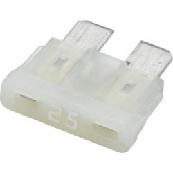 Saugiklis Standartinis mentė 12V 25A Ilgis 18,8mm balta Pakuotė 10x Hella 8JS711683122