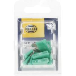 Saugiklis Standartinis mentė 12V 30A Ilgis 18,8mm žalia Pakuotė 10x Hella 8JS711683132