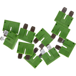 Saugiklio standartinė mentė 80V 30A žalia pakuotė 10x Kramp FS1830KR
