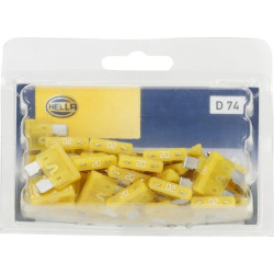 Saugiklis Standartinis mentė 32V 20A ilgis 18,6mm geltona pakuotė 50x Hella 8JS711688002