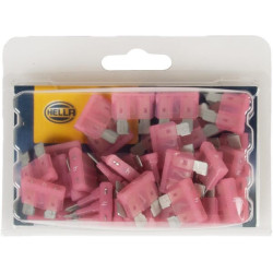 Saugiklis Standartinis mentė 32V 4A ilgis 18,6mm rožinė pakuotė 50x Hella 8JS711683052