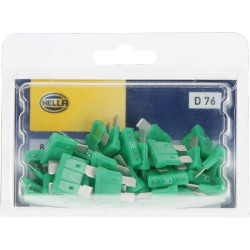 Saugiklis Standartinis mentė 32V 30A Ilgis 18,6mm žalia Pakuotė 50x Hella 8JS711690002