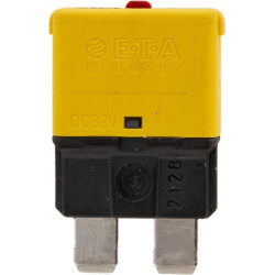 Saugiklis Terminis rankinis atstatymas 28V 20A Ilgis 34,4 mm geltona E.T.A SI25020