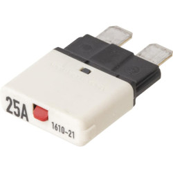 Saugiklis Terminis rankinis atstatymas 28V 25A Ilgis 34,4 mm baltas E.T.A SI25025