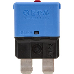 Saugiklis Terminis rankinis atstatymas 28V 15A Ilgis 34,4 mm mėlynas E.T.A SI25015