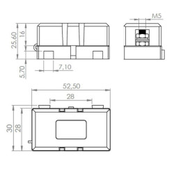 Midi saugiklių laikiklis, maks. 32V 100A FB10010KR