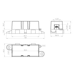 Mega saugiklių laikiklis, maks. 32V 500A FB10011KR