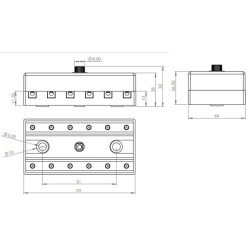 Saugiklių dėžutė keraminė 6 krypčių, 12/24V, varžtiniai gnybtai FB10008KR