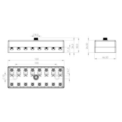 Saugiklių dėžutė keraminė 8 krypčių, 12/24V, varžtiniai gnybtai FB10009KR