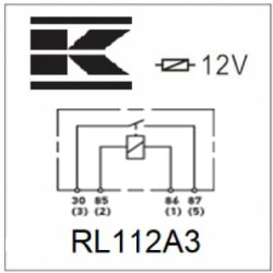 Mini relė 12V, normaliai atvira, 40A, su laikikliu RL112A3