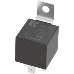 Mini relė 24V, normaliai atvira, 20A, su rezistoriumi, su laikikliu RL124A3R