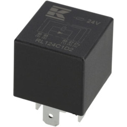 Mini relė 24V, perjungiklis, 30A/40A, diodas, be laikiklio RL124C1D2