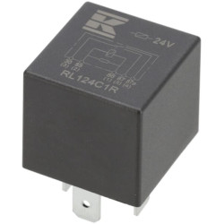 Mini relė 24V, perjungiklis, 30A/40A, su rezistoriumi, be laikiklio RL124C1R