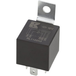 Mini relė 12V, dvigubas kontaktas, 2x20A, su laikikliu RL1122A3