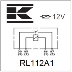Mini relė 12V, normaliai atvira, 40A, be laikiklio RL112A1