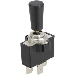 Brūkštelėjimo jungiklis, įjungimas-išjungimas, 12-24VDC, 10A, 125-250VAC, 2A, 3 kontaktai, ašmenų gnybtai, metalinė veržlė, plas