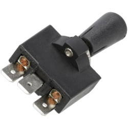 Brūkštelėjimo jungiklis, įjungimas-išjungimas, 12-24VDC, 10A, 125-250VAC, 2A, 3 kontaktai, ašmenų gnybtai, metalinė veržlė, plas