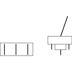 Brūkštelėjimo jungiklis, įjungimas-išjungimas, 12-24VDC, 10A, 125-250VAC, 2A, 3 kontaktai, ašmenų gnybtai, metalinė veržlė, plas