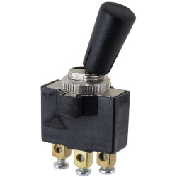 Brūkštelėjimo jungiklis, įjungimas-išjungimas, 12-24VDC, 20A, 125-250VAC, 2A, 3 kontaktai, varžtiniai gnybtai, metalinė veržlė, 