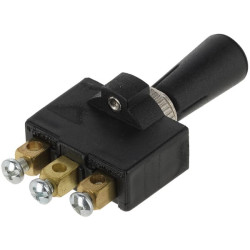 Brūkštelėjimo jungiklis, įjungimas-išjungimas, 12-24VDC, 20A, 125-250VAC, 2A, 3 kontaktai, varžtiniai gnybtai, metalinė veržlė, 