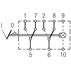 Svirties jungiklis, I-0, 8 kontaktų, su komforto funkcija / saugos jungikliu 6EH004570641