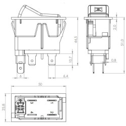 Svirties jungiklis, I-0, įjungtas, 12V, 4 kontaktų, visų ratų pavara SW10040KR