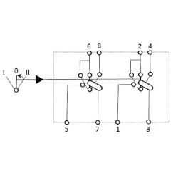 Svirties jungiklis, I-0-(II), ant mamos, 12V, 8 kontaktų, priekinio stiklo valytuvas SW10041KR