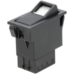 Svirtis jungiklis, II+I-0, išjungtas ir įjungtas, 12/24V, 7 kontaktų, vietos apšvietimas, su lempute SW10030KR