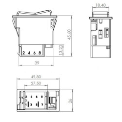 Svirties jungiklis, I-0, įjungimas-išjungimas, 12/24V, 2 kontaktų, funkcinis apšvietimas SW10018KR