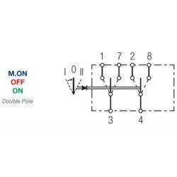 Svirties jungiklis, (I)-0-II, 8 kontaktų, funkcinis apšvietimas, su lempute SW10029KR