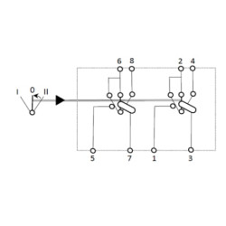 Svirties jungiklis, I-0-(II), įjungtas ant mamos, 12V, 8 kontaktų, diferencialo užraktas SW10043KR
