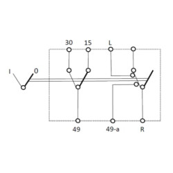 Svirties jungiklis, I-0, 12V, 7 kontaktų, įspėjimas apie pavojų SW10037KR
