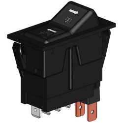 Svirtis jungiklis, (I)-0-(II), mama ant mamos, 12 V, 4 kontaktų, perjungimas SW10056KR