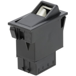 Svirties jungiklis, I-0, įjungimas-išjungimas, 12/24V, 5 kontaktų, vietos ir funkcinis apšvietimas, su lempute SW10026KR